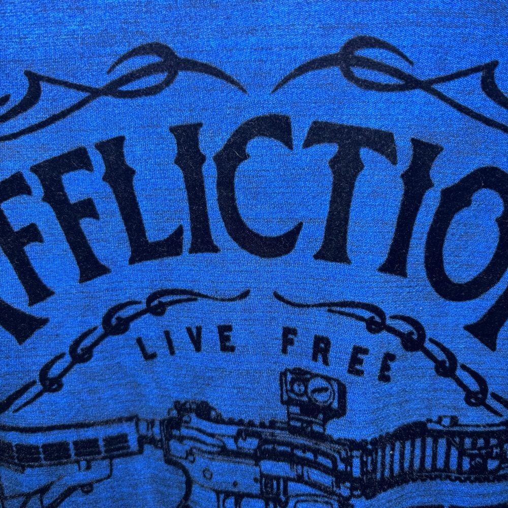 Vintage Y2K Affliction Distressed Mens Freedom Defender Graphic T-shirt Large - Picture 4 of 13